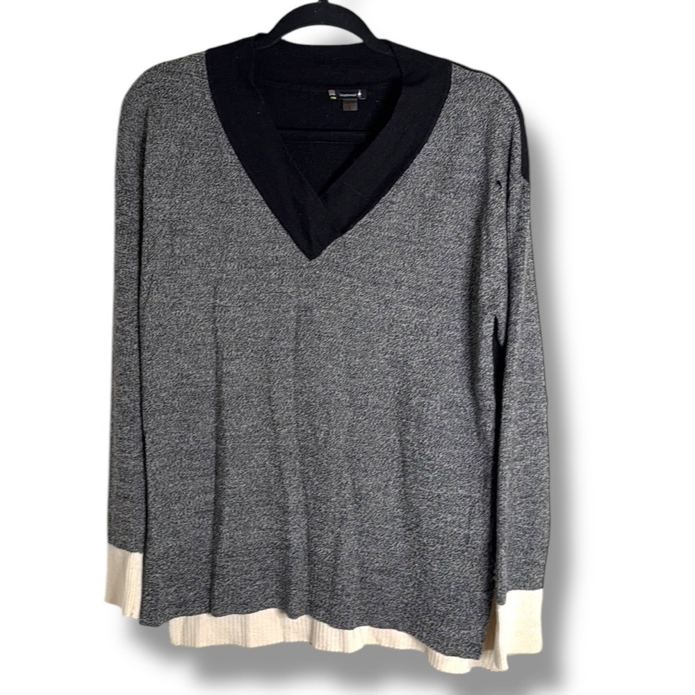 Smartwool V Neck Wool Sweater Size Large Flawed